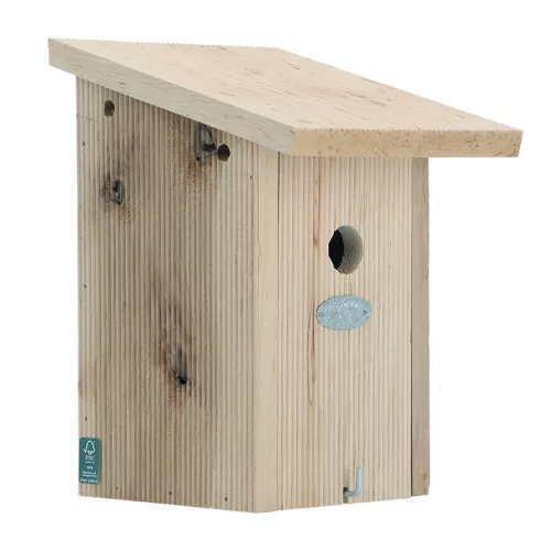 Lapos tetős fa madárház kék cinegének, 26 cm, csomag, 6 db