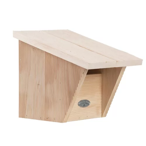 Lapos tetős fa madárház vörösbegynek, 22 cm