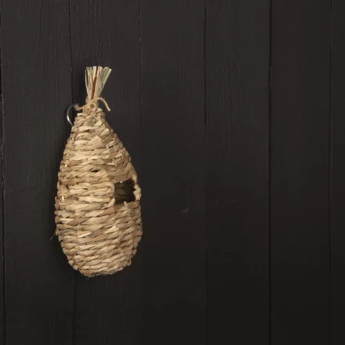 Felakasztható madárház tengeri fűből, 24 cm, csomag, 12 db