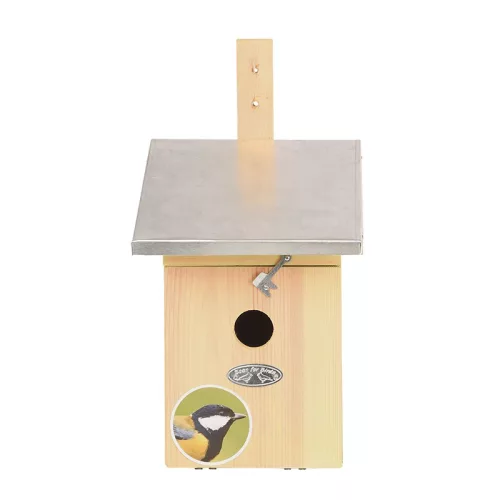 Fa madárház széncinegének, cink tetővel, 33 cm, csomag, 4 db