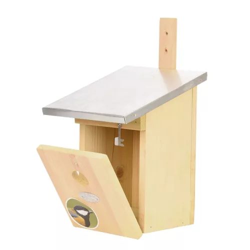 Fa madárház széncinegének, cink tetővel, 33 cm, csomag, 4 db