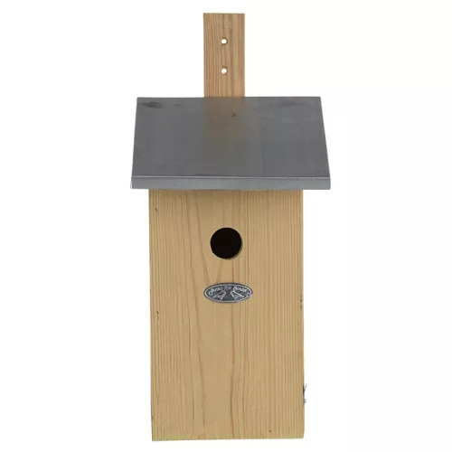 Fészkelő fa madárház, cink tetővel, 39 cm