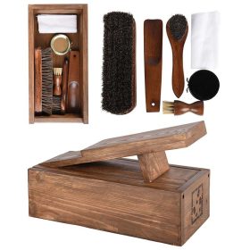 Fa cipőtisztító szett, csomag, 4 db