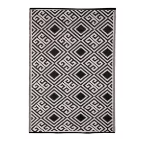   Geometria mintás, sötétkék és fehér kétoldalú kültéri szőnyeg, 186 x 120 cm, csomag, 6 db