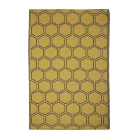   Méhsejt mintás kétoldalú kültéri szőnyeg, 122 x 182 cm