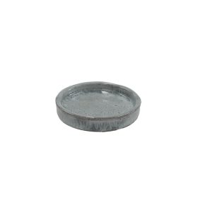   Zománcolt kerámia virágcserép alátét, szürkés barna, 9 cm átmérőjű