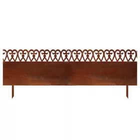   Rusztikus stílusú leszúrható fém ágyásszegély, gyepszegély, 100 x 35 cm, csomag, 6 db
