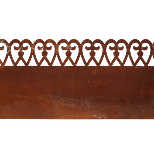 Rusztikus stílusú fém ágyásszegély, gyepszegély, 480 x 20 cm, csomag, 4 db