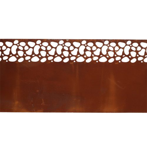 Rusztikus stílusú fém ágyásszegély, gyepszegély,  480 x 20 cm, csomag, 4 db