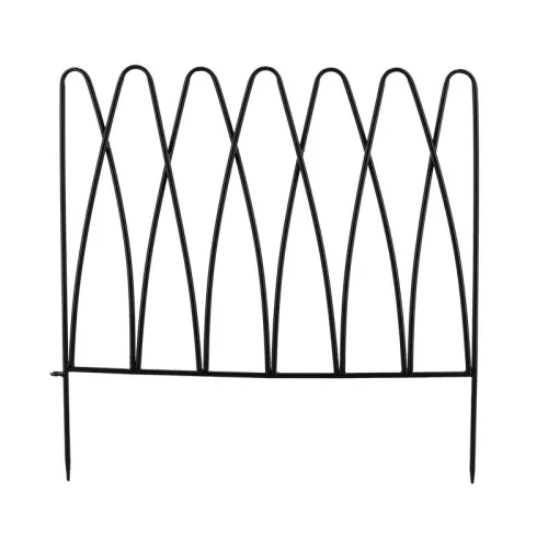 Leszúrható fém ágyásszegély, gyepszegély,  geometrikus, 58 cm, csomag, 6 db