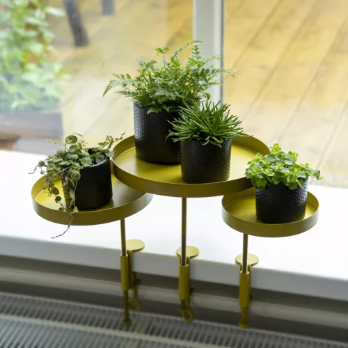 Felszerelhető lebegő dekoratív fém tálca, aranysárga, 14 cm átmérőjű, csomag, 12 db