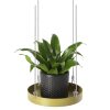 Függő dekoratív fém tálca, aranysárga, 14 cm átmérőjű