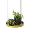 Függő dekoratív fém tálca, aranysárga, 24 cm átmérőjű