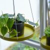 Függő dekoratív fém tálca, aranysárga, 24 cm átmérőjű
