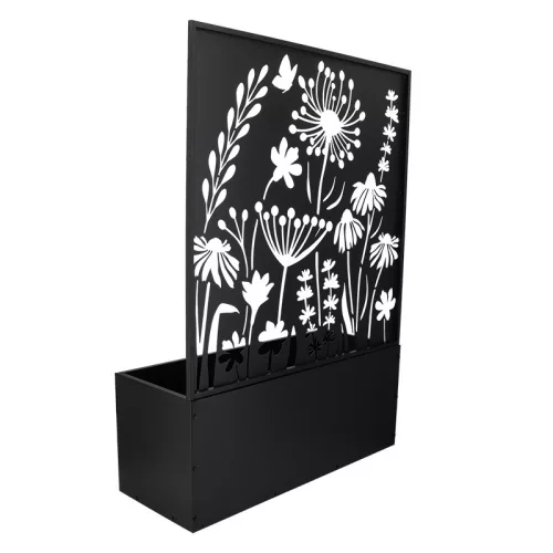Lézervágott fém virágláda és térelválasztó , virág mintás, 100 x 140 cm