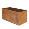 Rozsdásított felületű fém virágláda, 70 x 38 x 38 cm, csomag, 2 db