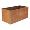Rozsdásított felületű fém virágláda, 70 x 38 x 38 cm, csomag, 2 db