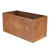 Rozsdásított felületű fém virágláda, 70 x 38 x 38 cm, csomag, 2 db