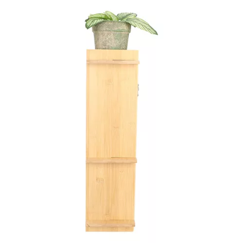 Beltéri falra szerelhető bambusz polc, 35 x 15 x 55 cm, csomag,  4 db