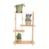 Beltéri falra szerelhető bambusz polc, 35 x 15 x 55 cm, csomag,  4 db