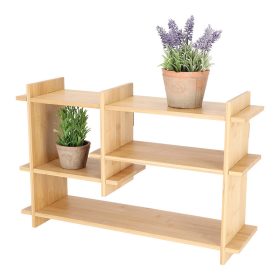 Beltéri falra szerelhető bambusz polc, 55 x 15 x 35 cm