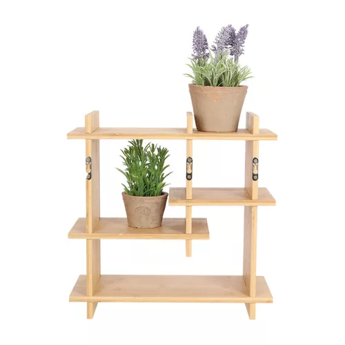 Beltéri falra szerelhető bambusz  polc, 35 x 15 x 35 cm, csomag,  4 db