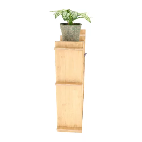 Beltéri falra szerelhető bambusz polc, 55 x 15 x 55 cm, csomag,  2 db