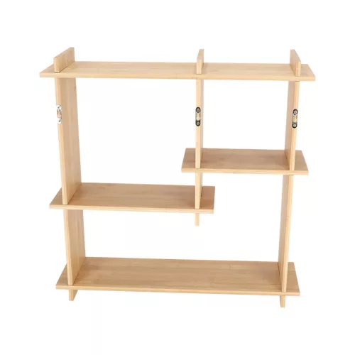 Beltéri falra szerelhető bambusz polc, 55 x 15 x 55 cm, csomag,  2 db