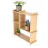 Beltéri falra szerelhető bambusz polc, 55 x 15 x 55 cm, csomag,  2 db