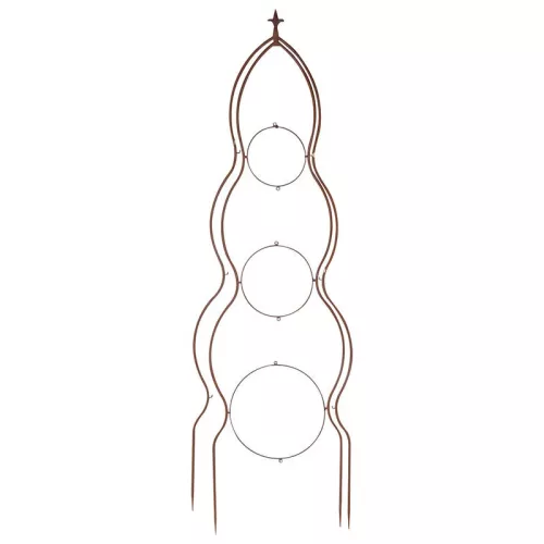 Növény kitámasztó állvány, liliom díszítéssel, 48 x 173 cm, csomag, 6 db