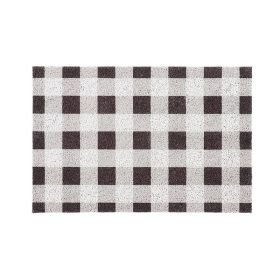 Fekete-fehér kockás lábtörlő alátét, 90x60 cm