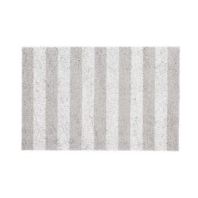   Szürke-fehér függőleges csíkos lábtörlő alátét, 90x60 cm