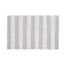   Szürke-fehér függőleges csíkos lábtörlő alátét, 90x60 cm