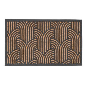   Art deco mintás gumi és kókuszrost lábtörlő, 75 x 45 cm