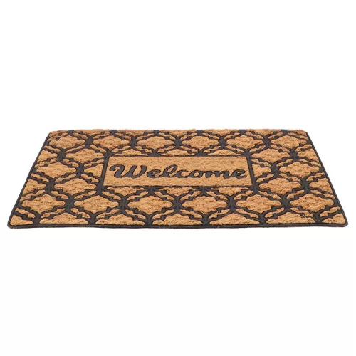Kókuszrost és gumi lábtörlő, welcome felirattal, 77 x 46 cm, csomag, 6 db