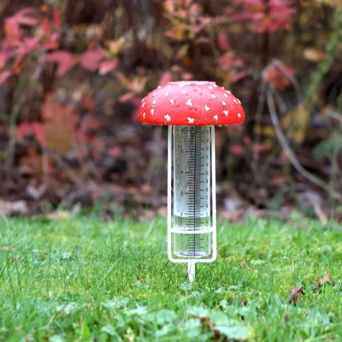 Leszúrható csapadékmérő, légyölő galócás, 34 cm, csomag, 12 db