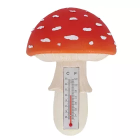   Felakasztható polyresin hőmérő, légyölő galócás, 17 cm, csomag, 12 db