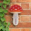 Felakasztható polyresin hőmérő, légyölő galócás, 17 cm, csomag, 12 db