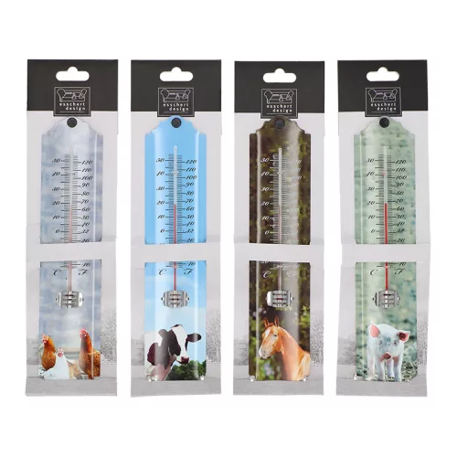 Farm állatos hőmérő, 30 cm, 4 féle, csomag, 8 db