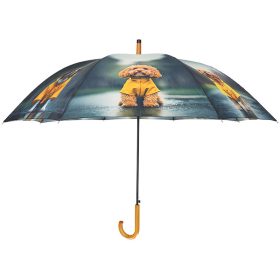 Kutyák esőkabátban mintás esernyő, 120 cm átmérőjű