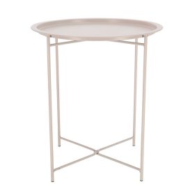   Összecsukható felszolgáló asztal, bézs színű, 46 cm átmérőjű, csomag, 4 db