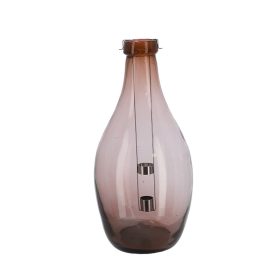   Lámpás újrahasznosított üvegből, kivehető gyertyatartóval, A, 38 cm