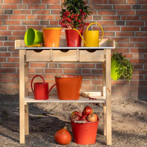 Cink virágcserép, 16 cm átmérőjű, piros