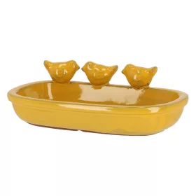 Kerámia madáritató és etető tál, 29 cm, sárga