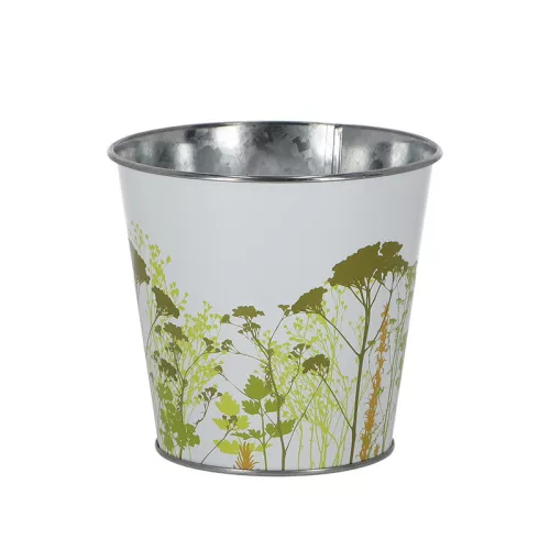 Mezei virág mintás cink cserép, 16 cm, csomag, 24 db