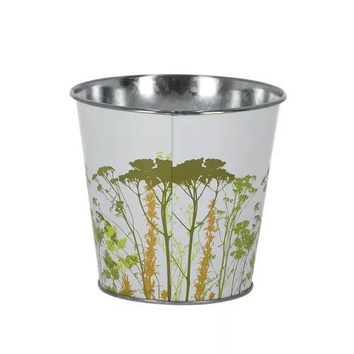 Mezei virág mintás cink cserép, 16 cm, csomag, 24 db