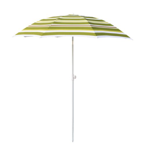 Állítható magasságú napernyő, zöld csíkos, 180 cm átmérőjű, csomag, 15 db