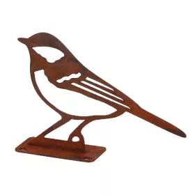   Rusztikus lézervágott széncinege sziluett, kültéri és beltéri dekorációs kiegészítő, 14 x 10 cm, csomag, 12 db