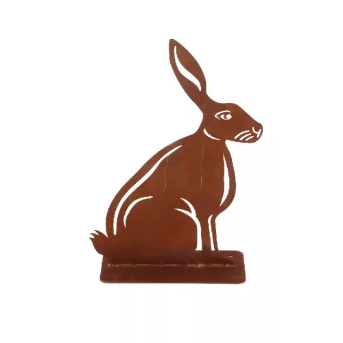 Rusztikus lézervágott nyuszi sziluett, kültéri és beltéri dekorációs kiegészítő, 19 x 27 cm, csomag, 12 db