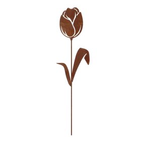   Tulipános lézervágott leszúrható kerti dekoráció, 37 cm